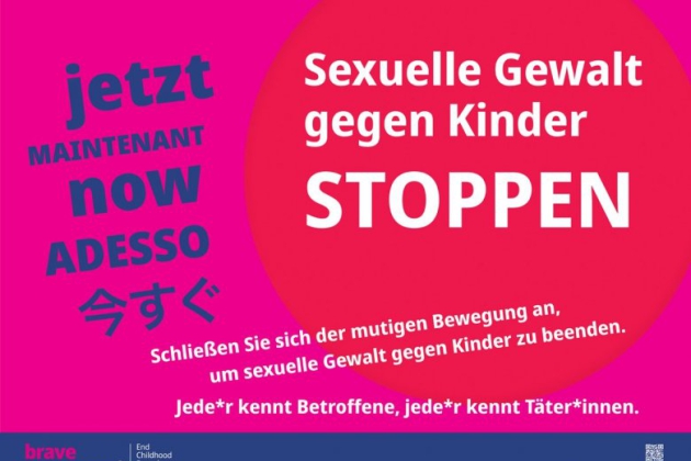 Plakat: Sexuelle Gewalt gegen Kinder STOPPEN